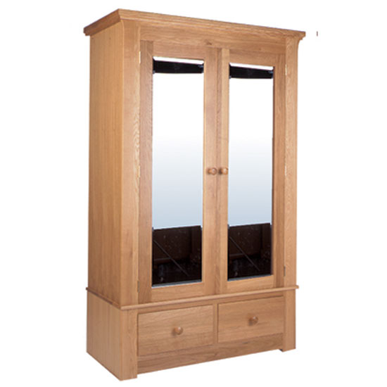 Siena Oak Double Robe with 2 Drawers (Bevelled/Mirror or Panel)