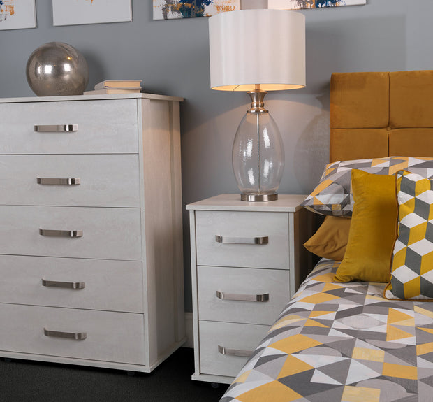 Heart Furniture 3 Drawer Bedside Extra Narrow