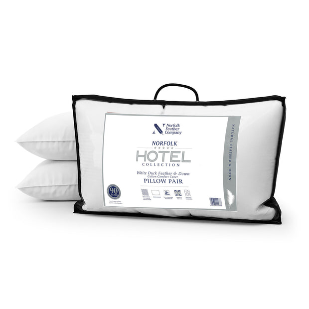 Norfolk Feather Company Duck Feather & Down Pair of Pillows Norfolk 5* Hotel Collection