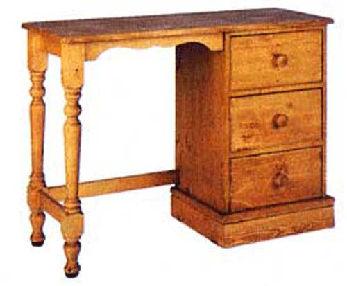 Cornish Pine Single Pedestal Dressing Table