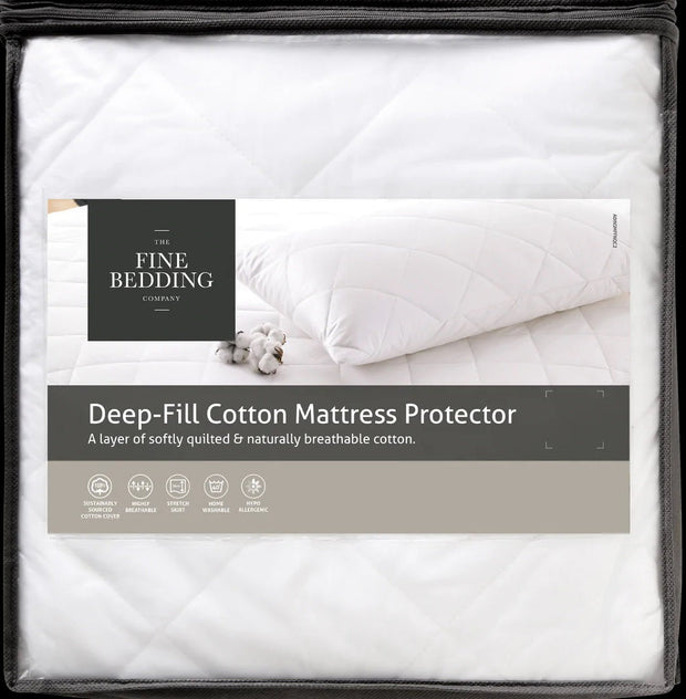 Fine Bedding Deep Fill Cotton Mattress Protector