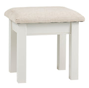 Kensington Pine Dressing Table Stool With A Beige Pad