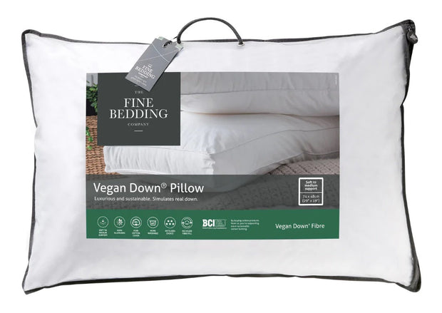 Fine Bedding Vegan Down 100% Sustainable Cotton Pillow