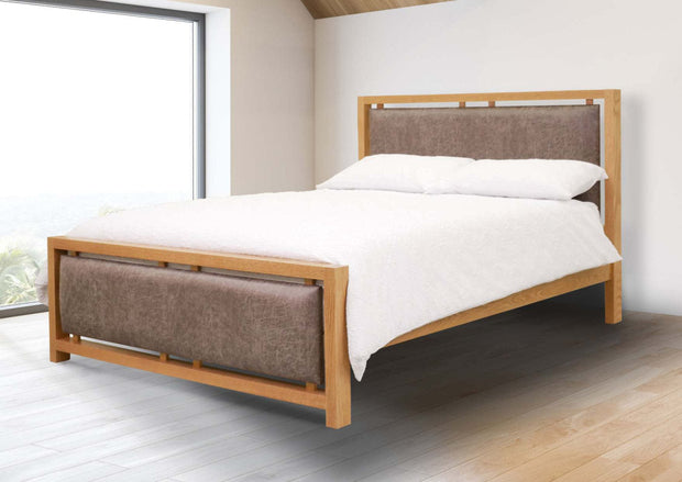 Windsor Pine Modena Oak Padded Bed Frame